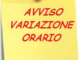 VARIAZIONE ORARIO