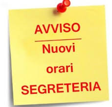 VARIAZIONE ORARIO SEGRETERIA